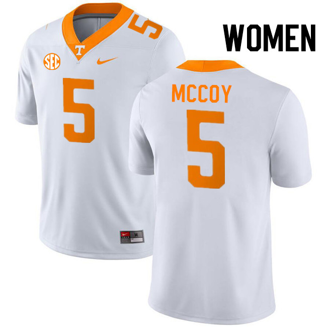 Women #5 Bru McCoy Tennessee Volunteers College Football Jerseys Stitched-White